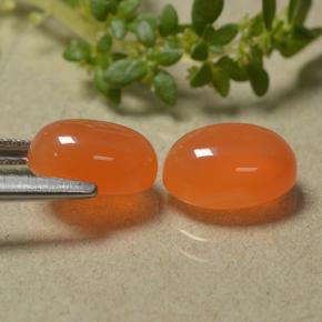2,93 ct natürliche Orange Karneol-Edelsteine, Oval Schliff, Lichtdurchlässig
