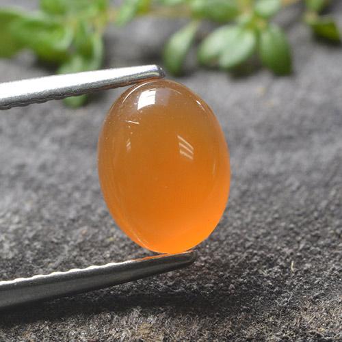 1,33 ctw natürlicher orangefarbener Karneol, Oval Schliff, Lichtdurchlässig
