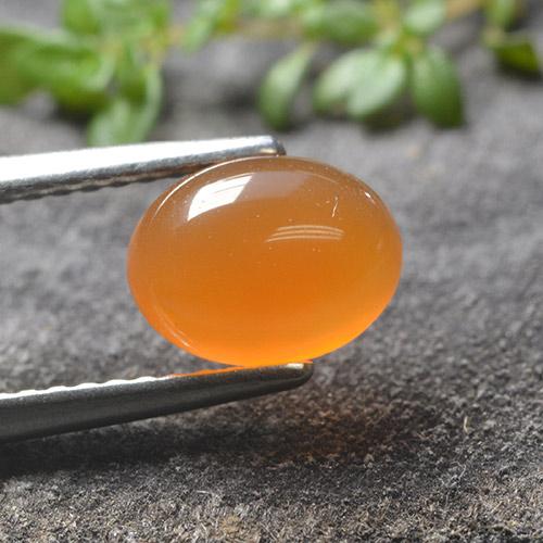 1,33 ctw natürlicher orangefarbener Karneol, Oval Schliff, Lichtdurchlässig