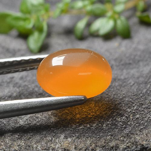 1,33 ctw natürlicher orangefarbener Karneol, Oval Schliff, Lichtdurchlässig