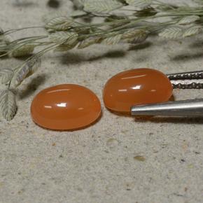 2.97 ct natürliche rötlich-orange Karneol-Edelsteine, Oval Schliff, Lichtdurchlässig