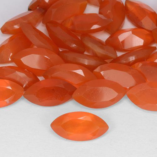 9,17 ctw natürlicher tiefrötlich-orange Karneol, Marquise, Lichtdurchlässig