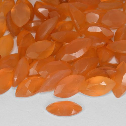 9,17 ctw natürlicher rötlich-orange Karneol, Marquise, Lichtdurchlässig