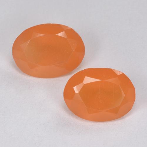 1.80 ct natürliche hellorange Karneol-Edelsteine, Oval Schliff, Lichtdurchlässig