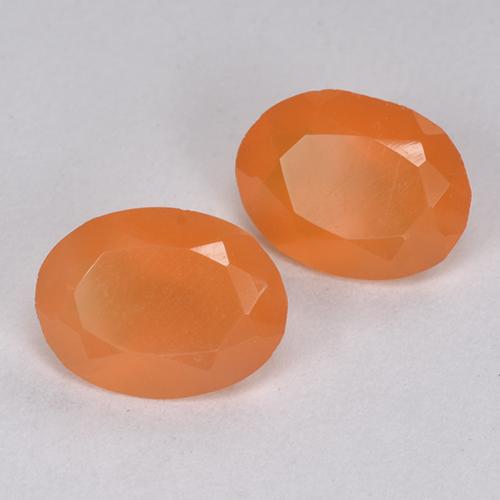 1.80 ct natürliche hellorange Karneol-Edelsteine, Oval Schliff, Lichtdurchlässig