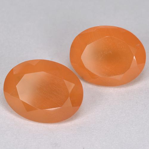 3,57 ct natürliche orangefarbener Karneol-Edelsteine, Oval Schliff, Lichtdurchlässig