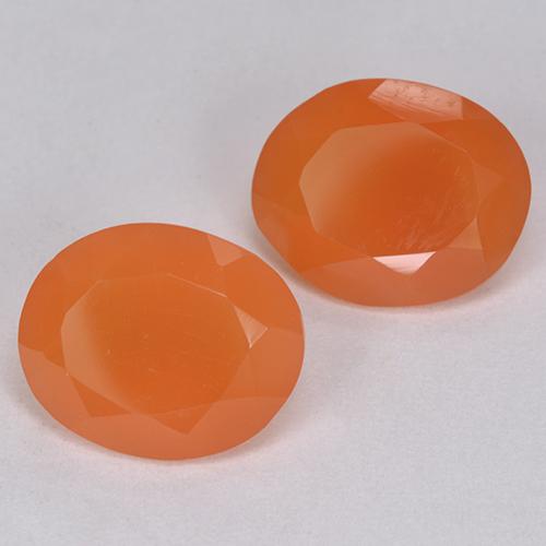 6.02 ct natürliche Intensives Orange Karneol-Edelsteine, Oval Schliff, Lichtdurchlässig