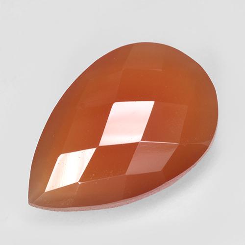 9,17 ctw natürlicher Hellrot Karneol, Birnenform, Lichtdurchlässig