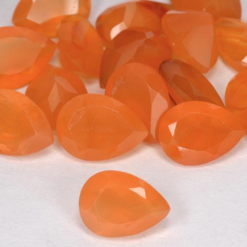 9,17 ctw natürlicher hellorange Karneol, Birnenform, Transparent