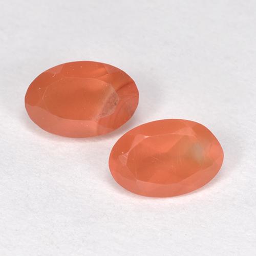 0,82 ct natürliche Rötlich orange Karneol-Edelsteine, Oval Schliff, Lichtdurchlässig
