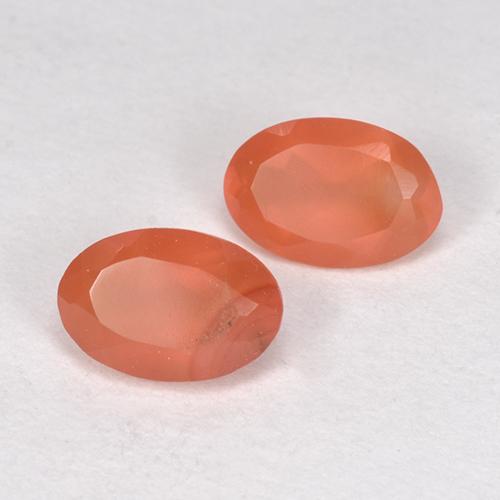 0,82 ct natürliche Rötlich orange Karneol-Edelsteine, Oval Schliff, Lichtdurchlässig