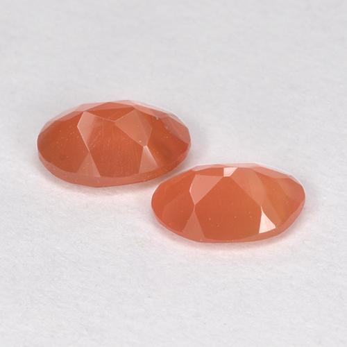 0,82 ct natürliche Rötlich orange Karneol-Edelsteine, Oval Schliff, Lichtdurchlässig