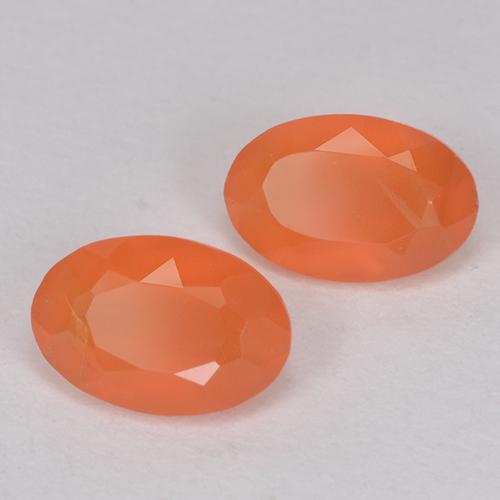 0.77 ct natürliche Feuerorange Karneol-Edelsteine, Oval Schliff, Lichtdurchlässig