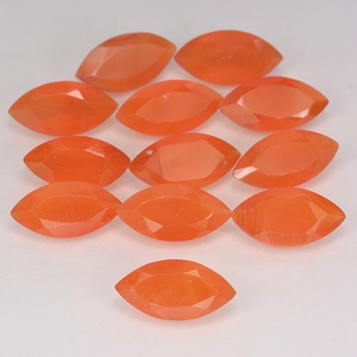 9,17 ctw natürlicher rötlich-orange Karneol, Marquise, Lichtdurchlässig