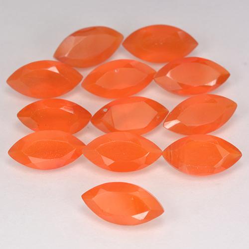 9,17 ctw natürlicher rötlich-orange Karneol, Marquise, Lichtdurchlässig