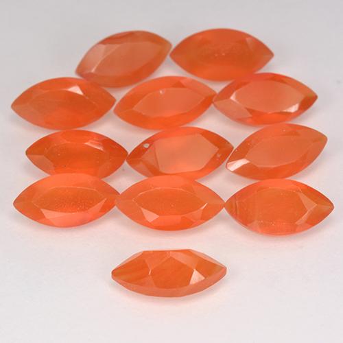 9,17 ctw natürlicher rötlich-orange Karneol, Marquise, Lichtdurchlässig