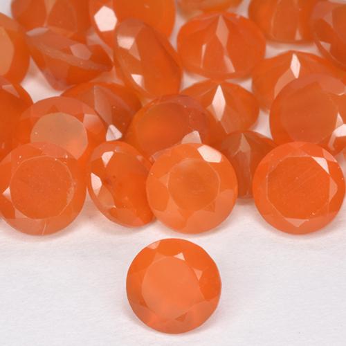 2.29 ct natürliche rot-orange Karneol-Edelsteine, Rund Schliff, Lichtdurchlässig