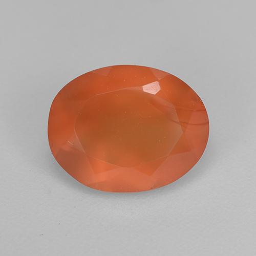 1,51 ctw natürlicher orangefarbener Karneol, Oval Schliff, Lichtdurchlässig