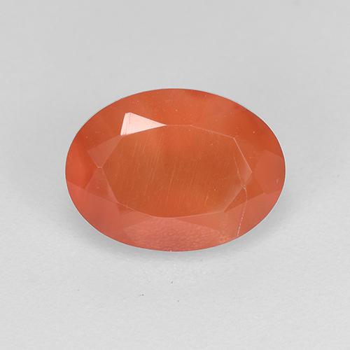 1,05 ctw natürlicher orangefarbener Karneol, Oval Schliff, Lichtdurchlässig
