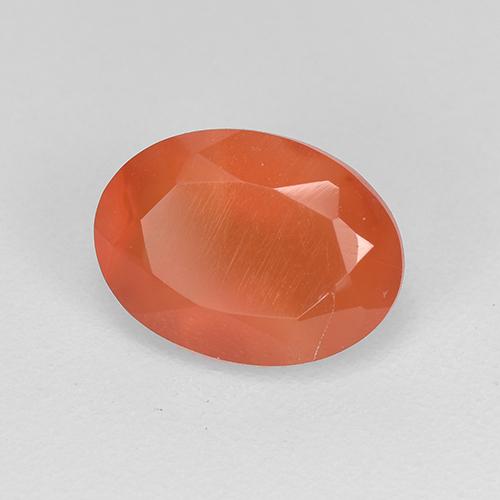 1,05 ctw natürlicher orangefarbener Karneol, Oval Schliff, Lichtdurchlässig