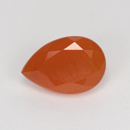 1,27 ctw natürlicher orangefarbener Karneol, Birnenform, Lichtdurchlässig