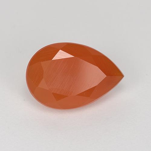 1,27 ctw natürlicher orangefarbener Karneol, Birnenform, Lichtdurchlässig