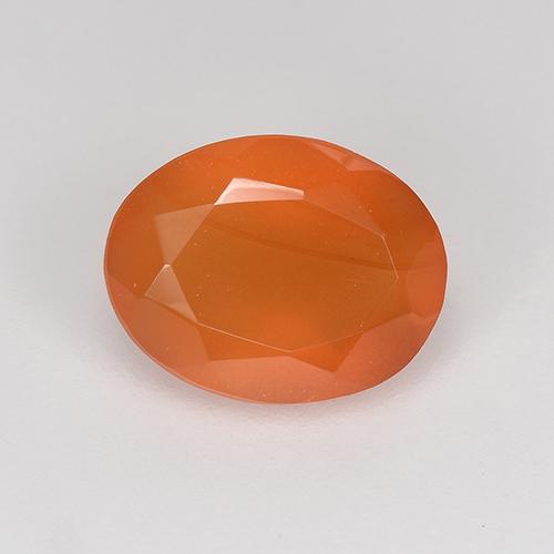 9,17 ctw natürlicher rötlich-orange Karneol, Oval Schliff, Lichtdurchlässig