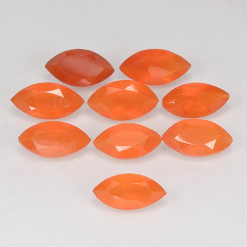 0.53 ct natürliche Warme Aprikosenorange Karneol-Edelsteine, Marquise, Lichtdurchlässig