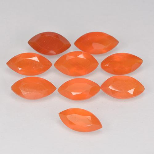 0.53 ct natürliche Warme Aprikosenorange Karneol-Edelsteine, Marquise, Lichtdurchlässig
