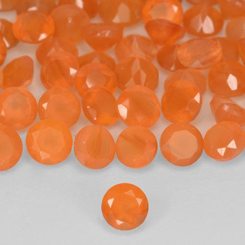 1.11 ct natürliche Mittelorange Karneol-Edelsteine, Rund Schliff, Lichtdurchlässig
