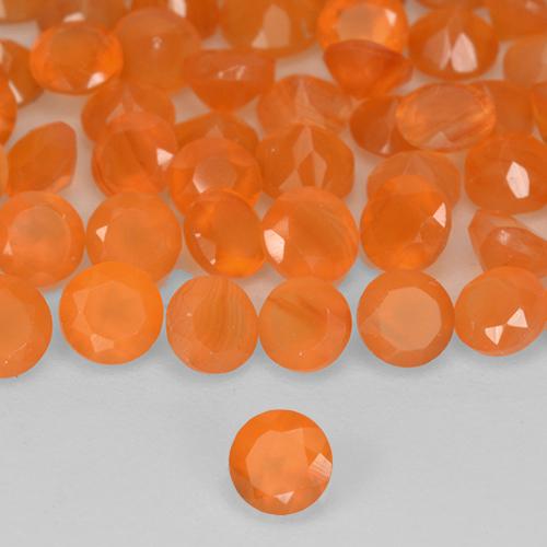 1.11 ct natürliche Mittelorange Karneol-Edelsteine, Rund Schliff, Lichtdurchlässig