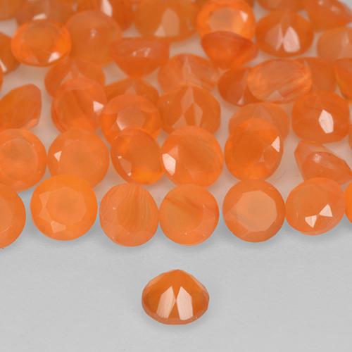 1.11 ct natürliche Mittelorange Karneol-Edelsteine, Rund Schliff, Lichtdurchlässig