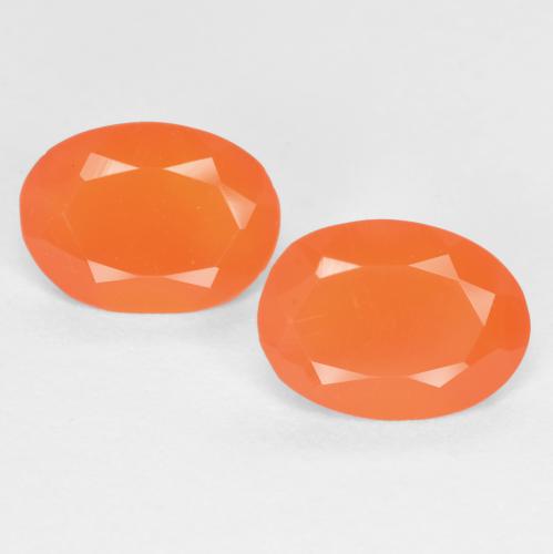1,12 ct natürliche Warme Aprikosenorange Karneol-Edelsteine, Oval Schliff, Lichtdurchlässig
