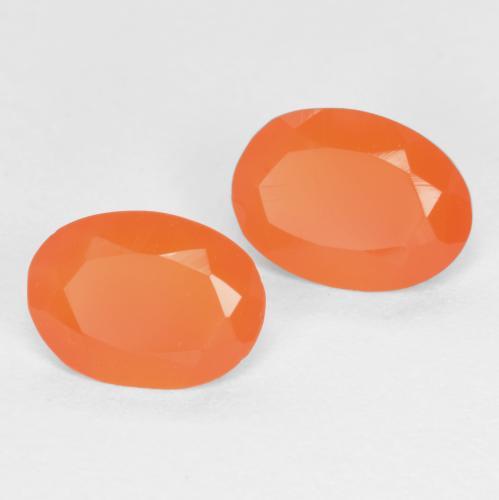 1,12 ct natürliche Warme Aprikosenorange Karneol-Edelsteine, Oval Schliff, Lichtdurchlässig