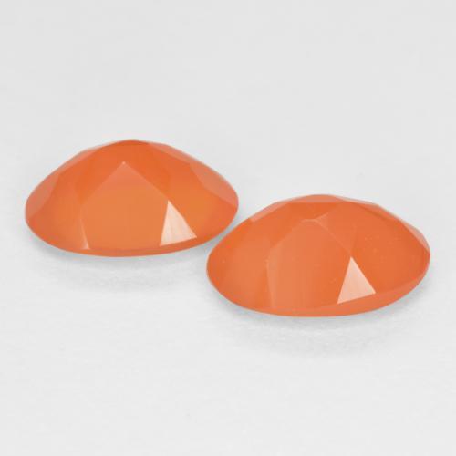 1,12 ct natürliche Warme Aprikosenorange Karneol-Edelsteine, Oval Schliff, Lichtdurchlässig