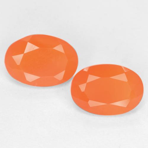1.36 ct natürliche Intensives Orange Karneol-Edelsteine, Oval Schliff, Lichtdurchlässig