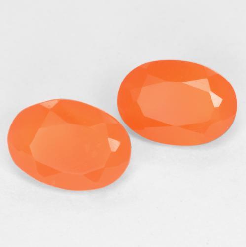 1.36 ct natürliche Intensives Orange Karneol-Edelsteine, Oval Schliff, Lichtdurchlässig