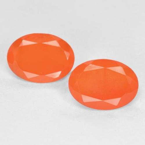 1.39 ct natürliche Feuerorange Karneol-Edelsteine, Oval Schliff, Lichtdurchlässig