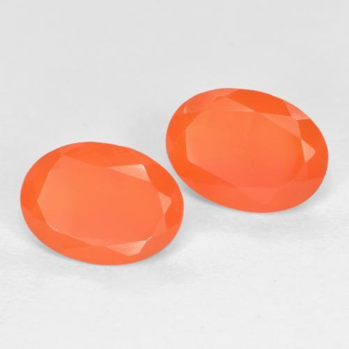 1.39 ct natürliche Feuerorange Karneol-Edelsteine, Oval Schliff, Lichtdurchlässig