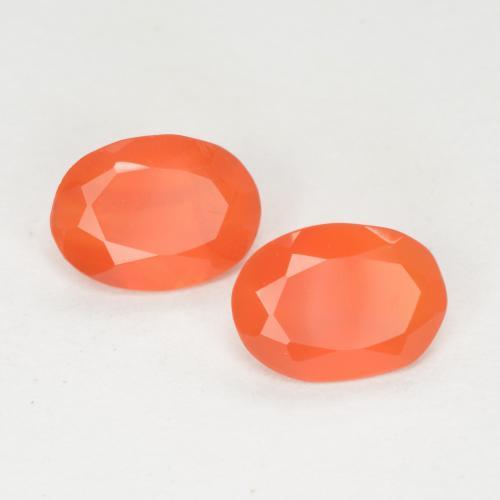 1.08 ct natürliche hellorange Karneol-Edelsteine, Oval Schliff, Lichtdurchlässig