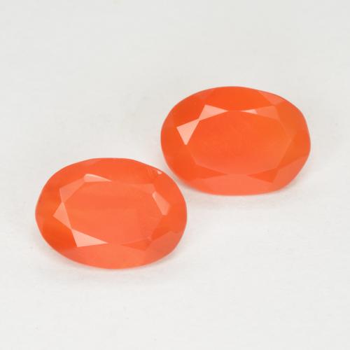 1.08 ct natürliche hellorange Karneol-Edelsteine, Oval Schliff, Lichtdurchlässig