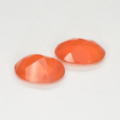 1.08 ct natürliche hellorange Karneol-Edelsteine, Oval Schliff, Lichtdurchlässig