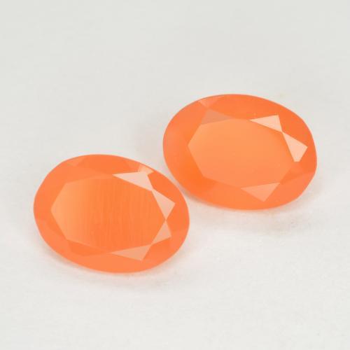 1.19 ct natürliche hellorange Karneol-Edelsteine, Oval Schliff, Lichtdurchlässig