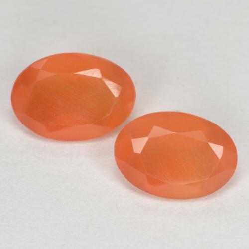 1.27 ct natürliche Warme Aprikosenorange Karneol-Edelsteine, Oval Schliff, Lichtdurchlässig