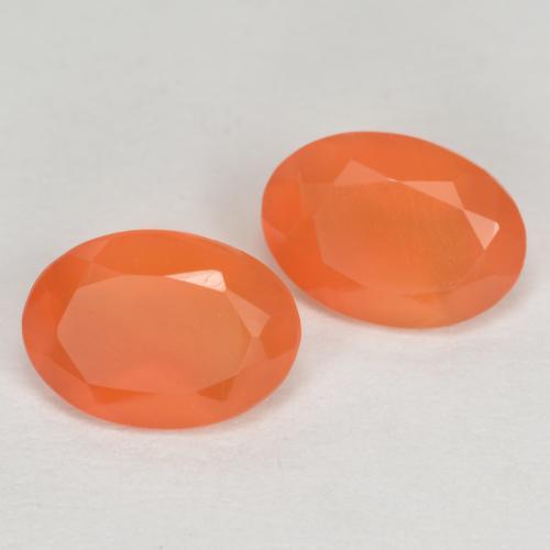 1.27 ct natürliche Warme Aprikosenorange Karneol-Edelsteine, Oval Schliff, Lichtdurchlässig