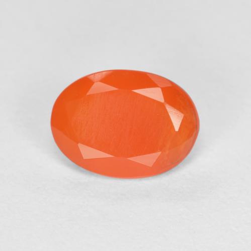 0,62 ctw natürlicher orangefarbener Karneol, Oval Schliff, Lichtdurchlässig