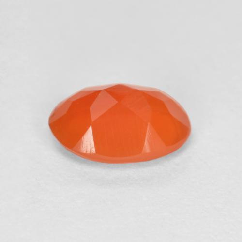 0,62 ctw natürlicher orangefarbener Karneol, Oval Schliff, Lichtdurchlässig