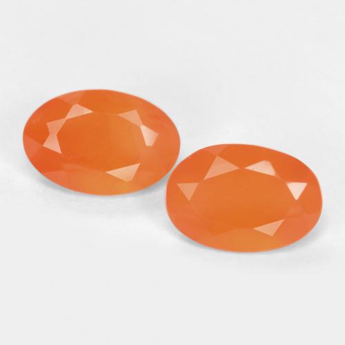 0,77 ct natürliche orangefarbener Karneol-Edelsteine, Oval Schliff, Lichtdurchlässig