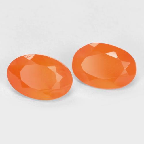 0,77 ct natürliche orangefarbener Karneol-Edelsteine, Oval Schliff, Lichtdurchlässig