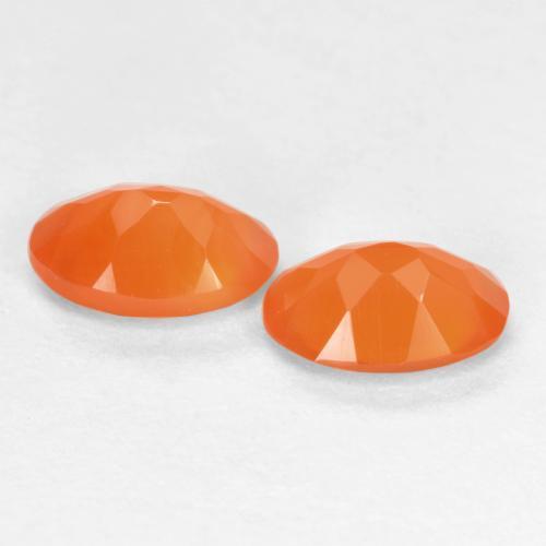 0,77 ct natürliche orangefarbener Karneol-Edelsteine, Oval Schliff, Lichtdurchlässig